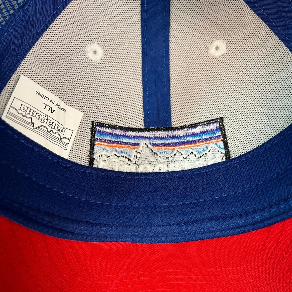 Patagonia P-6 Logo Trucker Hat Red White Blue Mesh Snapback Cap One Size